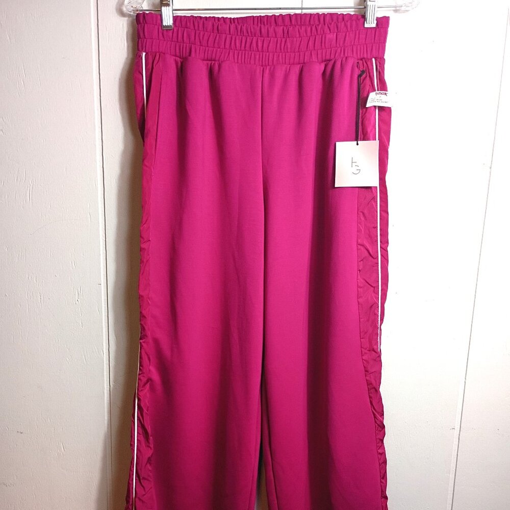 Happily Grey Magenta Side Zip Modal Athletic Lounge Pants Elastic Waist Womens M